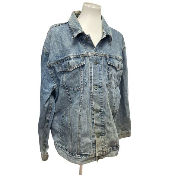 GAP 1969 Vintage Mens XXL Light Wash Long Sleeve Button Up Denim Jean Jacket - Picture 1 of 9
